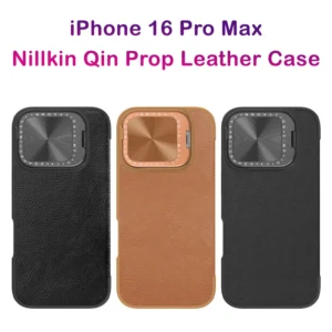 کیف چرمی محافظ دوربین دار iPhone 16 Pro Max مارک نیلکین مدل Qin Prop
