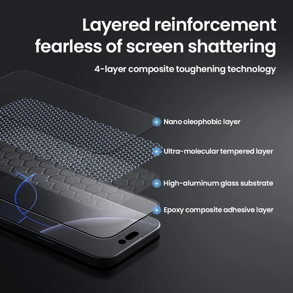 خرید گلس تمام صفحه با ابزار نصب iPhone 16 Plus مارک نیلکین مدل CP+PRO