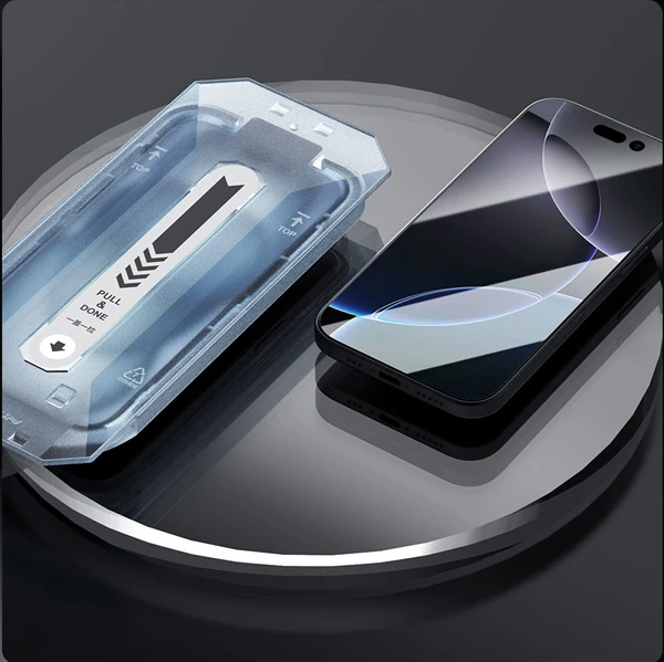 خرید گلس تمام صفحه با ابزار نصب iPhone 16 Pro مارک نیلکین مدل CP+PRO