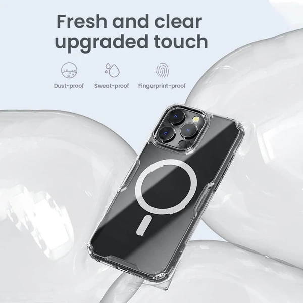 خرید قاب شفاف مگ سیف نیلکین iPhone 16 Pro Max مدل Nature TPU Pro Magnetic