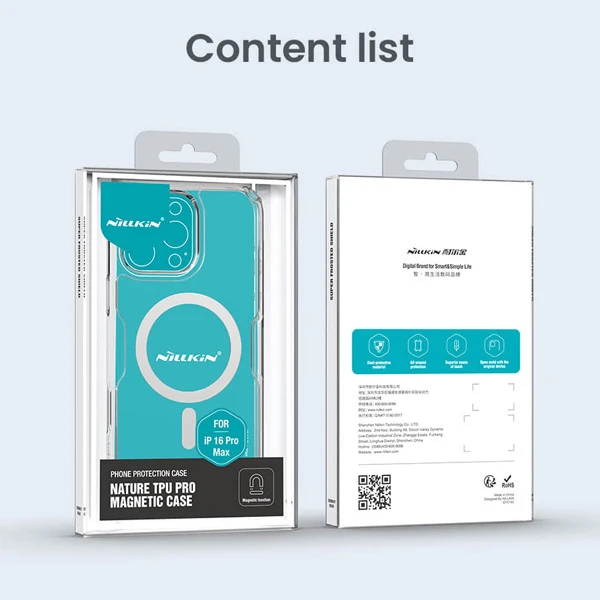 خرید قاب شفاف مگ سیف نیلکین iPhone 16 Pro Max مدل Nature TPU Pro Magnetic خرید قاب شفاف مگ سیف نیلکین iPhone 16 Pro Max مدل Nature TPU Pro Magnetic