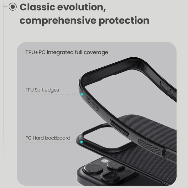 خرید قاب ضد ضربه iPhone 16 Pro مارک نیلکین مدل Super Frosted Shield Pro