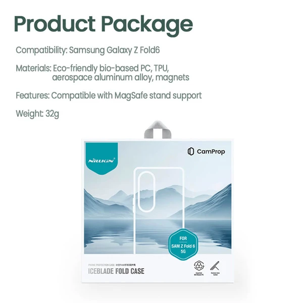 خرید قاب کریستالی کمرا استند Samsung Galaxy Z Fold 6 مارک نیلکین مدل Iceblade Fold