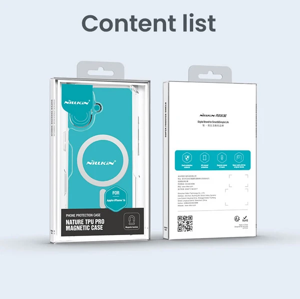 قاب شفاف مگ سیف نیلکین iPhone 16 Plus مدل Nature TPU Pro Magnetic