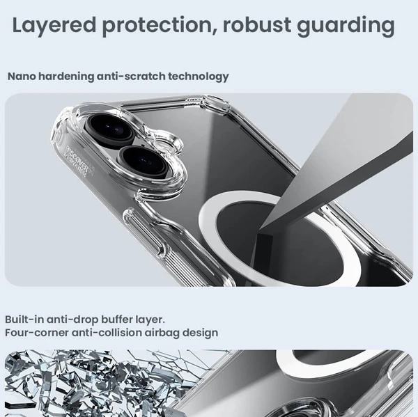 خرید قاب شفاف مگ سیف نیلکین iPhone 16 Plus مدل Nature TPU Pro Magnetic