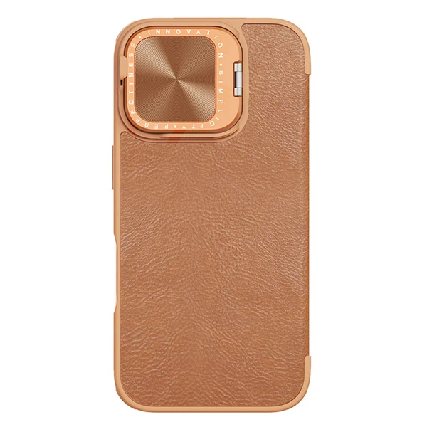 کیف چرمی محافظ دوربین دار iPhone 16 Plus مارک نیلکین مدل Qin Prop