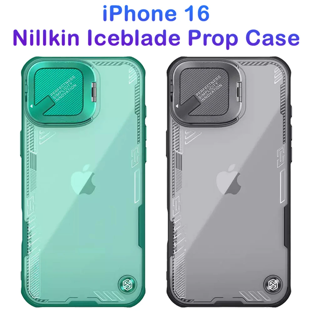خرید قاب کریستالی کمرا استند iPhone 16 مارک نیلکین مدل Iceblade Prop