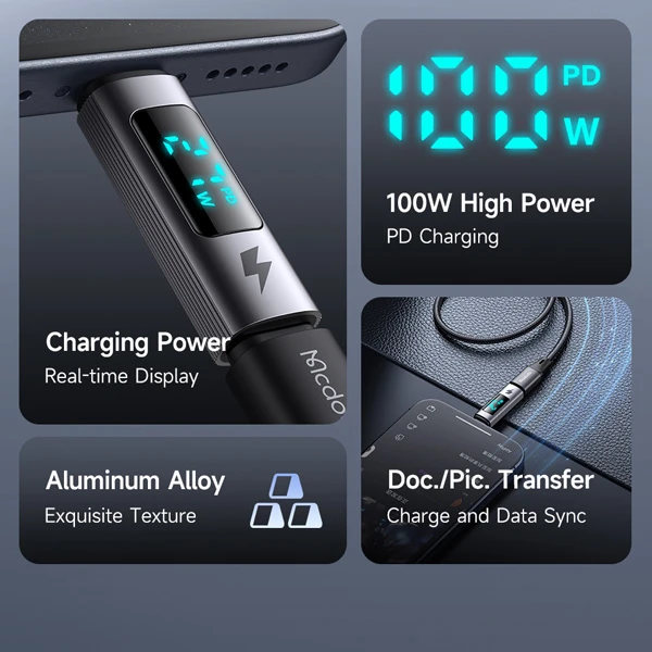 خرید مبدل دیجیتالی Type-Cبه Type-C مارک Mcdodo مدل OT-609 مجهز به صفحه نمایش