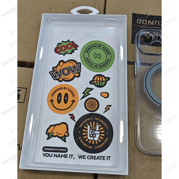 خرید کریستال شفاف رینگ استند مگ سیف iPhone 13 Pro Max مارک XUNDD سری Zero Sense دارای استیکر