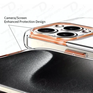 خرید کریستال شفاف رینگ استند مگ سیف iPhone 13 Pro Max مارک XUNDD سری Zero Sense دارای استیکر