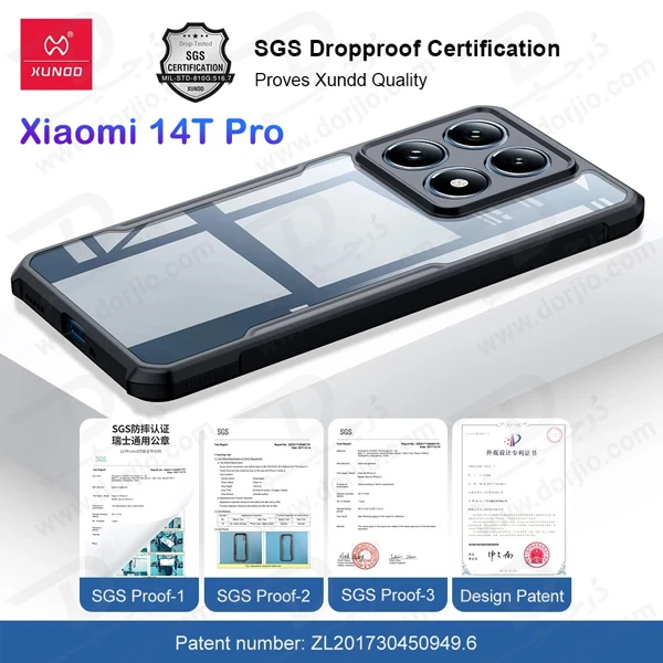 خرید کریستال شیلد شفاف Xiaomi 14T Pro مارک XUNDD سری Beatle