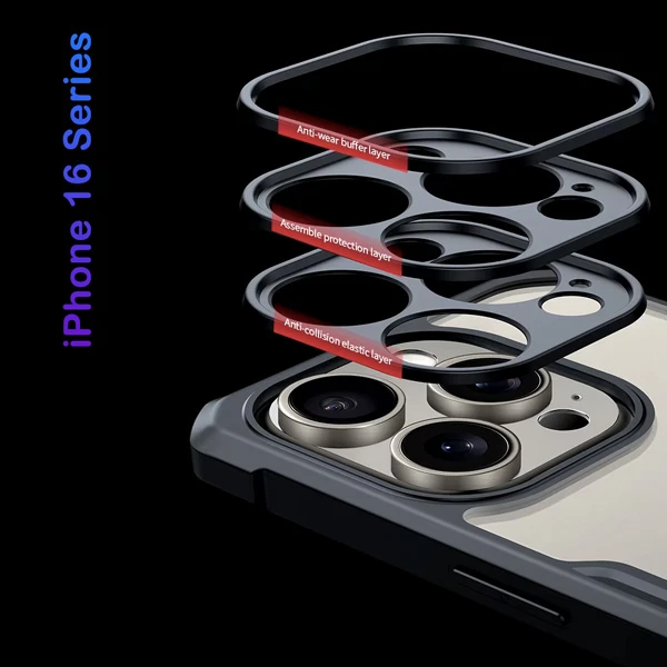 خرید کریستال شیلد شفاف iPhone 16 مارک XUNDD سری Beatle