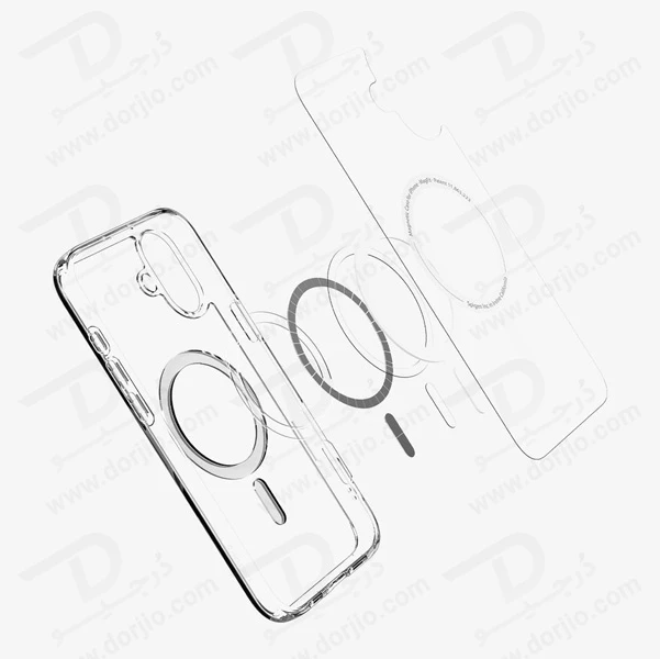 خرید کریستال کاور شفاف مگ سیف iPhone 16 مارک Spigen