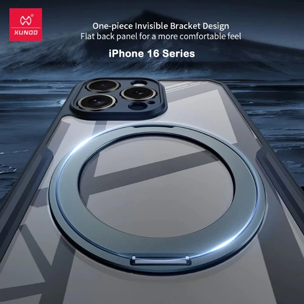 خرید گارد شفاف رینگ استند مگ سیف iPhone 16 Pro Max مارک XUNDD سری Beatle Magnetic Holder