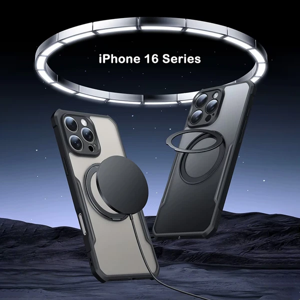 خرید گارد شفاف رینگ استند مگ سیف iPhone 16 Pro Max مارک XUNDD سری Beatle Magnetic Holder