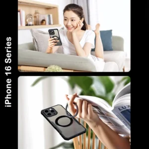 خرید گارد شفاف رینگ استند مگ سیف iPhone 16 Pro Max مارک XUNDD سری Beatle Magnetic Holder