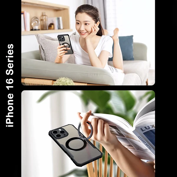 خرید گارد شفاف رینگ استند مگ سیف iPhone 16 Pro Max مارک XUNDD سری Beatle Magnetic Holder
