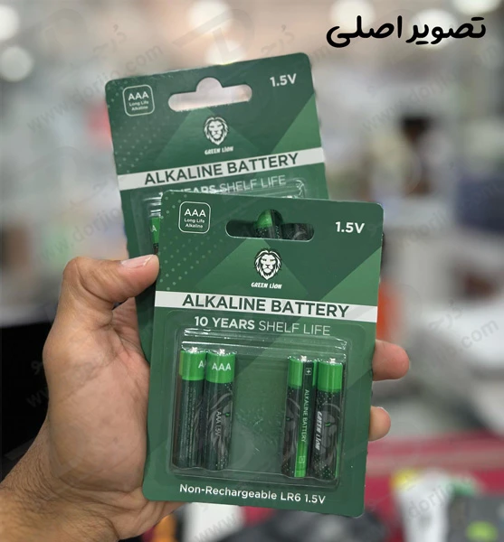 خرید باتری نیم قلمی 1.5 ولت مارک Green Lion گرید AAA - بسته 4 عددی