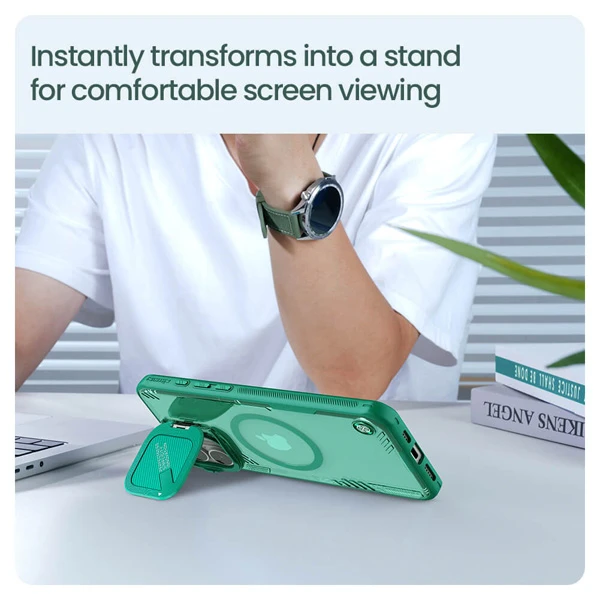 خرید قاب کریستالی مگنتی کمرا استند iPhone 16 Plus مارک نیلکین مدل Iceblade Prop Magnetic خرید قاب کریستالی مگنتی کمرا استند iPhone 16 Plus مارک نیلکین مدل Iceblade Prop Magnetic