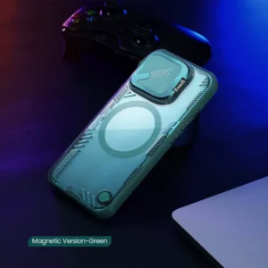 خرید قاب کریستالی مگنتی کمرا استند iPhone 16 Pro Max مارک نیلکین مدل Iceblade Prop Magnetic