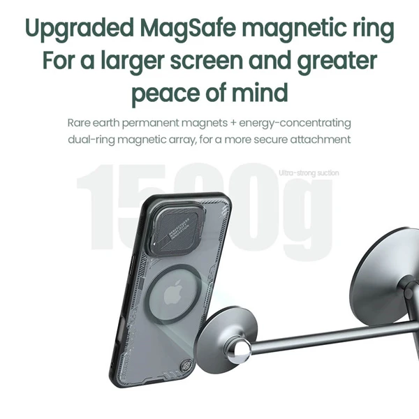 خرید قاب کریستالی مگنتی کمرا استند iPhone 16 Pro مارک نیلکین مدل Iceblade Prop Magnetic