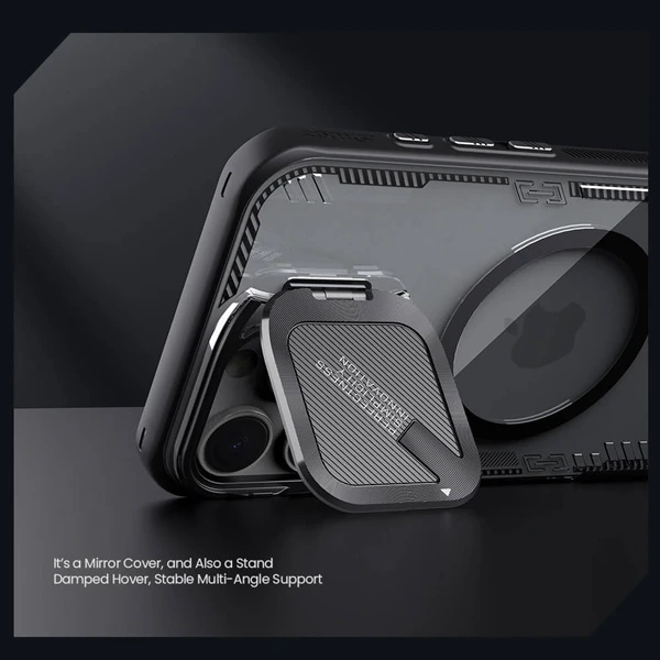 خرید قاب کریستالی مگنتی کمرا استند iPhone 16 Pro مارک نیلکین مدل Iceblade Prop Magnetic