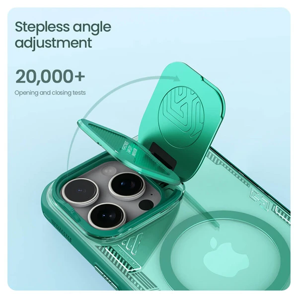 خرید قاب کریستالی مگنتی کمرا استند iPhone 16 Pro مارک نیلکین مدل Iceblade Prop Magnetic