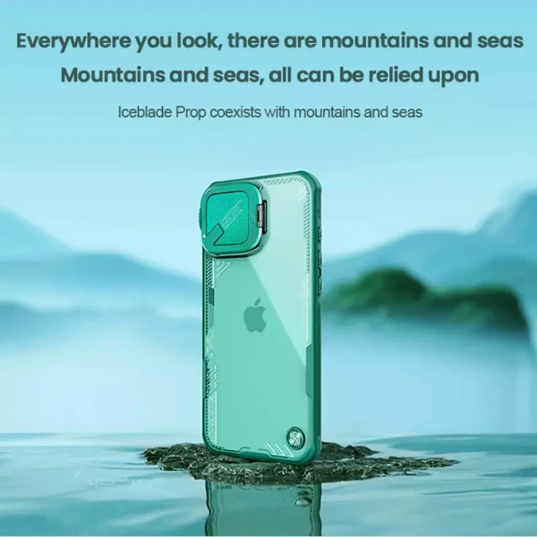 قاب کریستالی کمرا استند iPhone 16 Plus مارک نیلکین مدل Iceblade Prop