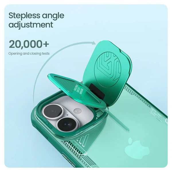 خرید قاب کریستالی کمرا استند iPhone 16 Plus مارک نیلکین مدل Iceblade Prop