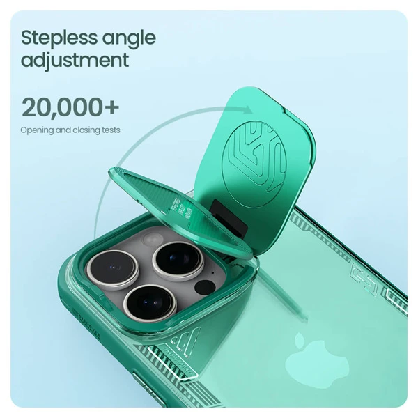 خرید قاب کریستالی کمرا استند iPhone 16 Pro Max مارک نیلکین مدل Iceblade Prop خرید قاب کریستالی کمرا استند iPhone 16 Pro Max مارک نیلکین مدل Iceblade Prop