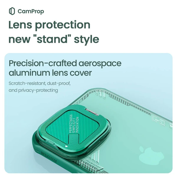 خرید قاب کریستالی کمرا استند iPhone 16 مارک نیلکین مدل Iceblade Prop