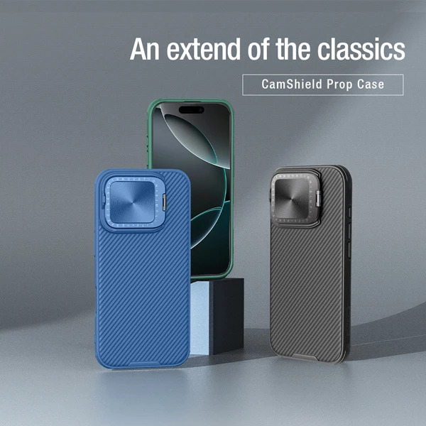 خرید قاب ضد ضربه کمرا استند iPhone 16 Pro Max مارک نیلکین مدل Camshield Prop