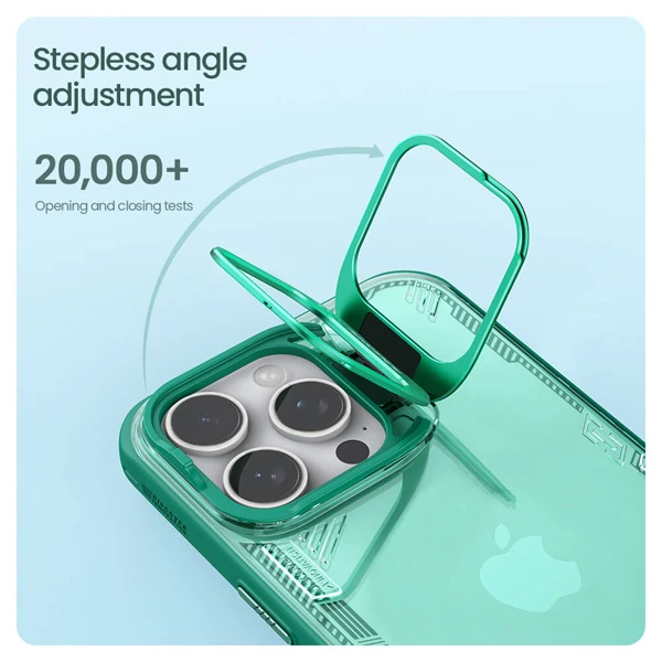 خرید گارد کریستالی استند دار iPhone 16 Pro مارک نیلکین مدل Iceblade Prop Frame