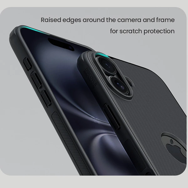 قاب ضد ضربه حفره لوگو iPhone 16 مارک نیلکین مدل Super Frosted Shield Pro With LOGO cutout