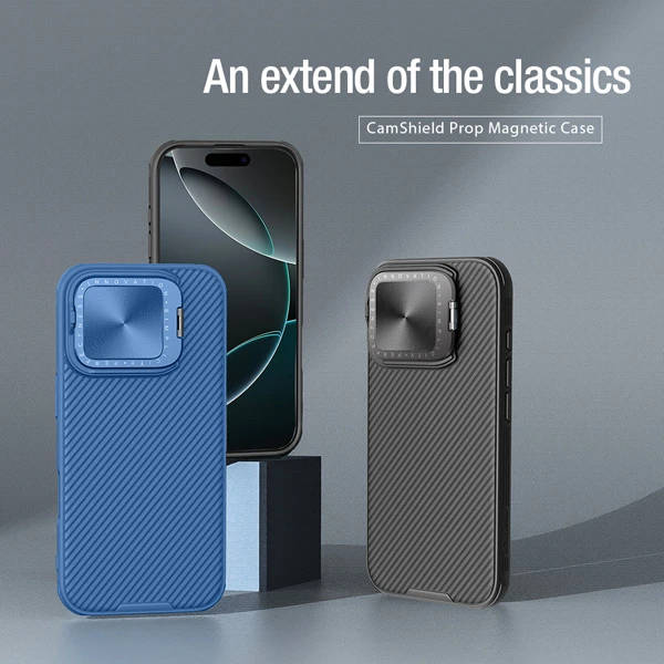 خرید قاب ضد ضربه مگنتی کمرا استند iPhone 16 Pro Max مارک نیلکین مدل Camshield Prop Magnetic