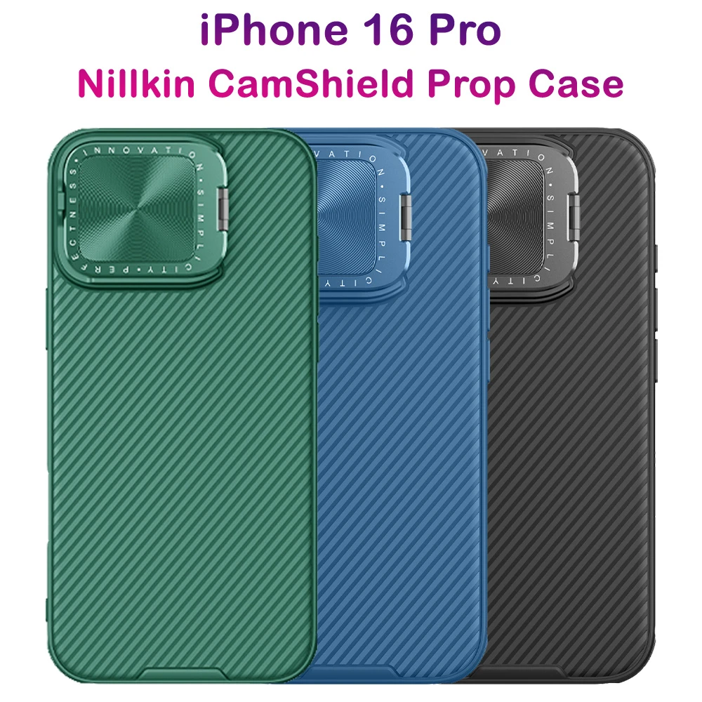 خرید قاب ضد ضربه کمرا استند iPhone 16 Pro مارک نیلکین مدل Camshield Prop