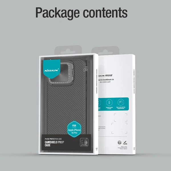 خرید قاب ضد ضربه کمرا استند iPhone 16 Pro مارک نیلکین مدل Camshield Prop
