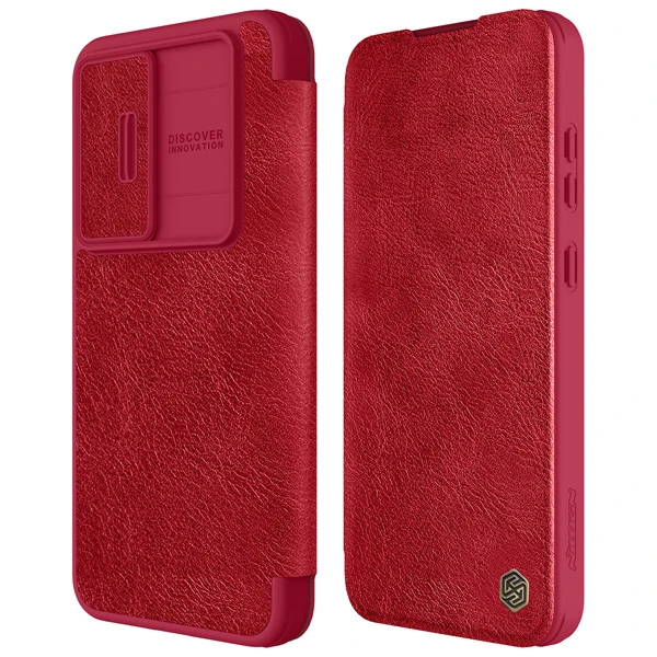 خرید کیف چرمی محافظ دوربین دار Samsung Galaxy S24 FE مارک نیلکین مدل Qin Pro