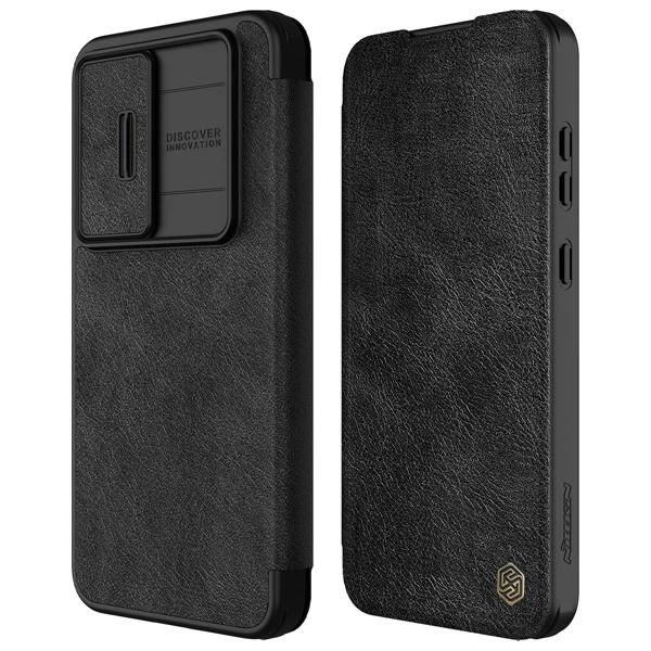 خرید کیف چرمی محافظ دوربین دار Samsung Galaxy S24 FE مارک نیلکین مدل Qin Pro