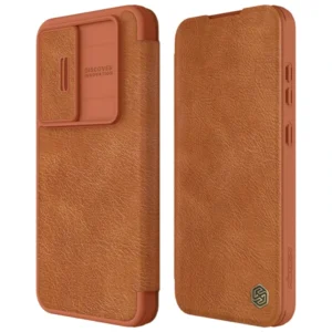 خرید کیف چرمی محافظ دوربین دار Samsung Galaxy S24 FE مارک نیلکین مدل Qin Pro