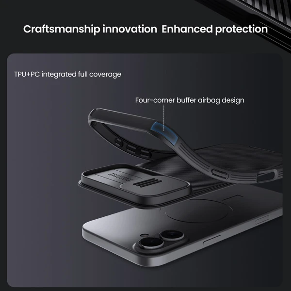 خرید گارد ضد ضربه مگ سیف iPhone 16 مارک نیلکین مدل Camshield Pro Magnetic