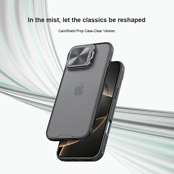 خرید گارد نیمه شفاف کمرا استند iPhone 16 Pro مارک نیلکین مدل Camshield Prop Clear