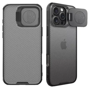 خرید گارد نیمه شفاف کمرا استند iPhone 16 Pro مارک نیلکین مدل Camshield Prop Clear