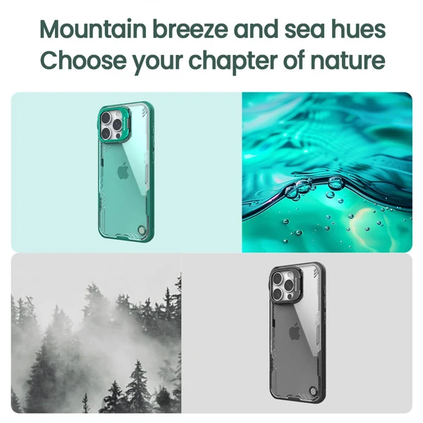 خرید گارد کریستالی استند دار iPhone 16 Pro Max مارک نیلکین مدل Iceblade Prop Frame