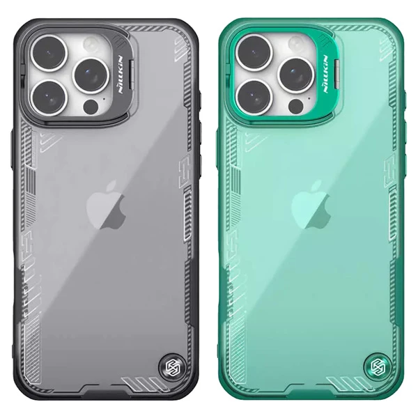 خرید گارد کریستالی استند دار iPhone 16 Pro Max مارک نیلکین مدل Iceblade Prop Frame