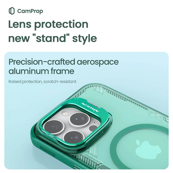 خرید گارد کریستالی مگنتی استند دار iPhone 16 Pro مارک نیلکین مدل Iceblade Prop Frame Magnetic