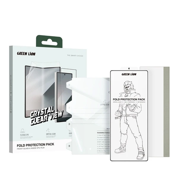 خرید گلس شیشه ای و برچسب صفحه نمایشه ای Samsung Galaxy Z Fold 6 مارک Green Lion