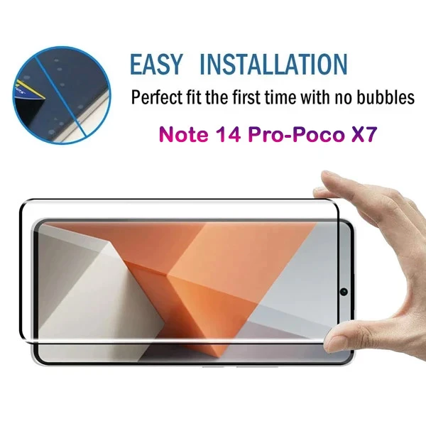  گلس فول چسب تمام صفحه Xiaomi Redmi Note 14 Pro 5G مارک Mietubl مدل 3D Edge