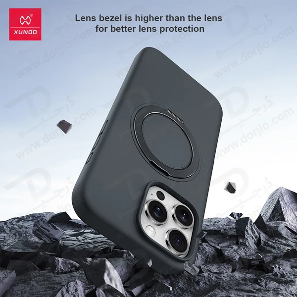 خرید قاب سیلیکونی رینگ استند مگ سیف iPhone 16 Pro مارک XUNDD سری Reno Magnetic Holder