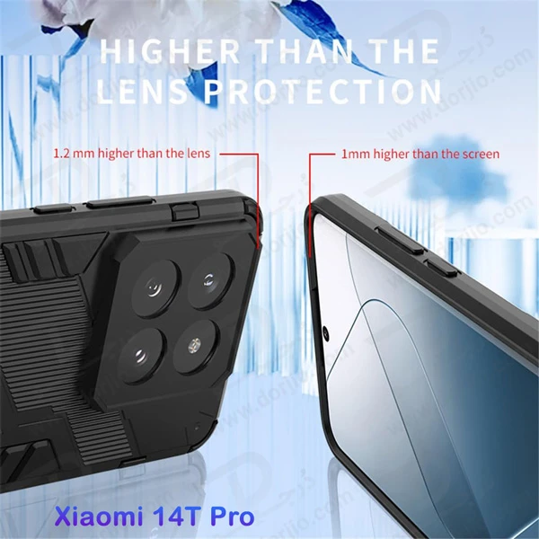 خرید قاب ضد ضربه استند دار Xiaomi 14T Pro مارک LEXOM
